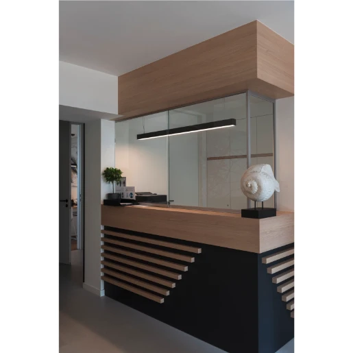 SLV Q-Line pendelarmatuur 3000K 47W 1420x60mm DALI zwart IP20 1001309