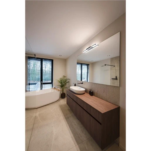 SLV Glenos LED badkamerarmatuur badkamerspiegel 3000K 1170lm 615x37mm Vrijstr zwart 1003506