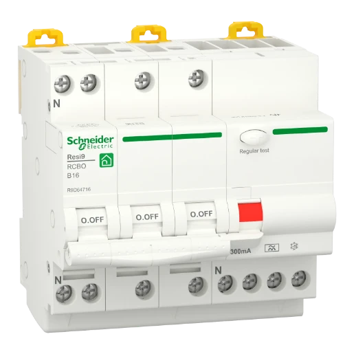 Schneider Electric RESI 9 aardlekautomaat 3P+N 16A 0.3A B16 R9D64716
