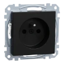 Merten Systeem M wandcontactdoos gerecycled kunststof inbouw 16A 250V RA KV Mat zwart RAL 9005 IP20 MEG2500-0403