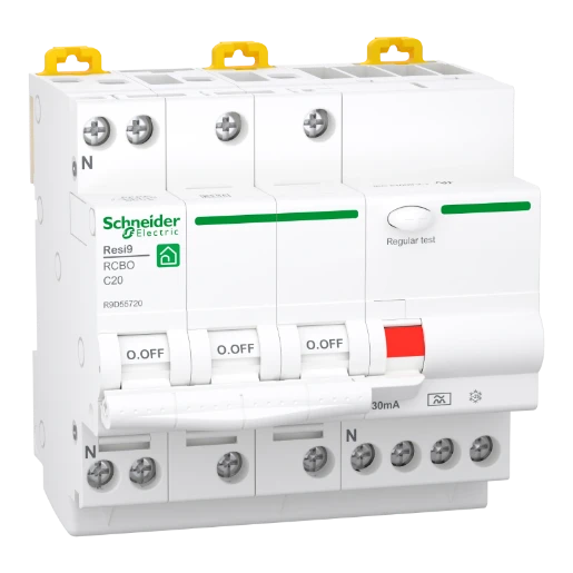 Schneider Electric RESI 9 aardlekautomaat 3P+N 20A 0.03A C20 R9D55720