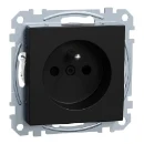 Merten Systeem M wandcontactdoos gerecycled kunststof inbouw 16A 250V RA KV Mat zwart RAL 9005 IP20 MEG2500-0403