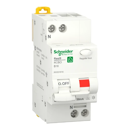 Schneider Electric RESI 9 aardlekautomaat 1P+N 16A 0.03A B16 R9D01616