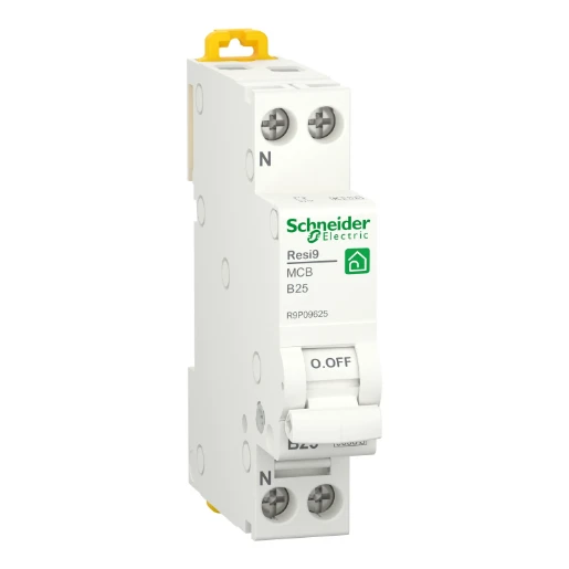 Schneider Electric RESI 9 Installatieautomaat (nul) B25 B karakteristiek 25A 1P+N 1TE R9P09625