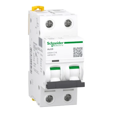 Schneider Electric Acti9 Installatieautomaat C16 C karakteristiek 16A 2P 2TE A9F89216