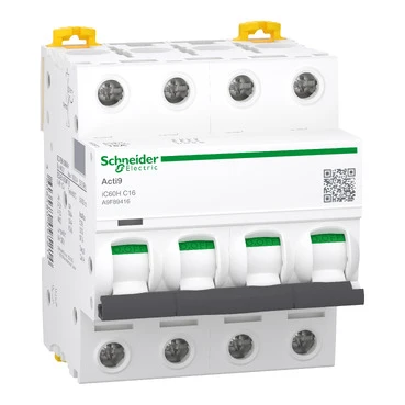 Schneider Electric Acti9 Installatieautomaat C16 C karakteristiek 16A 4P 4TE A9F89416