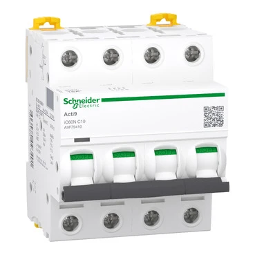 Schneider Electric Acti9 Installatieautomaat C10 C karakteristiek 10A 4P 4TE A9F79410