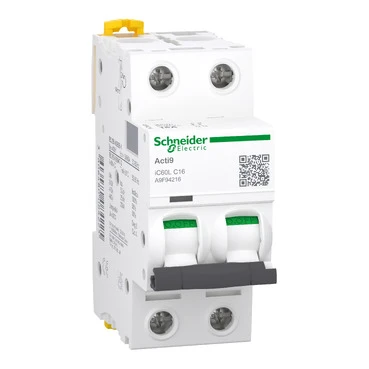 Schneider Electric Acti9 Installatieautomaat C16 C karakteristiek 16A 2P 2TE A9F94216