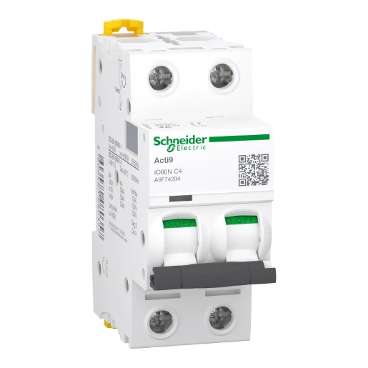Schneider Electric Acti9 Installatieautomaat C4 C karakteristiek 4A 2P 2TE A9F74204