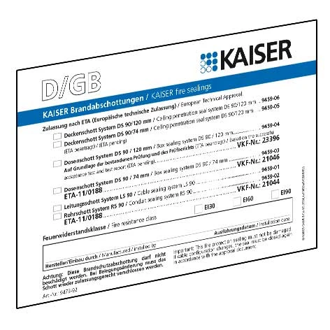 Accessories/spare parts for fire partitioning KAISER Zubehör