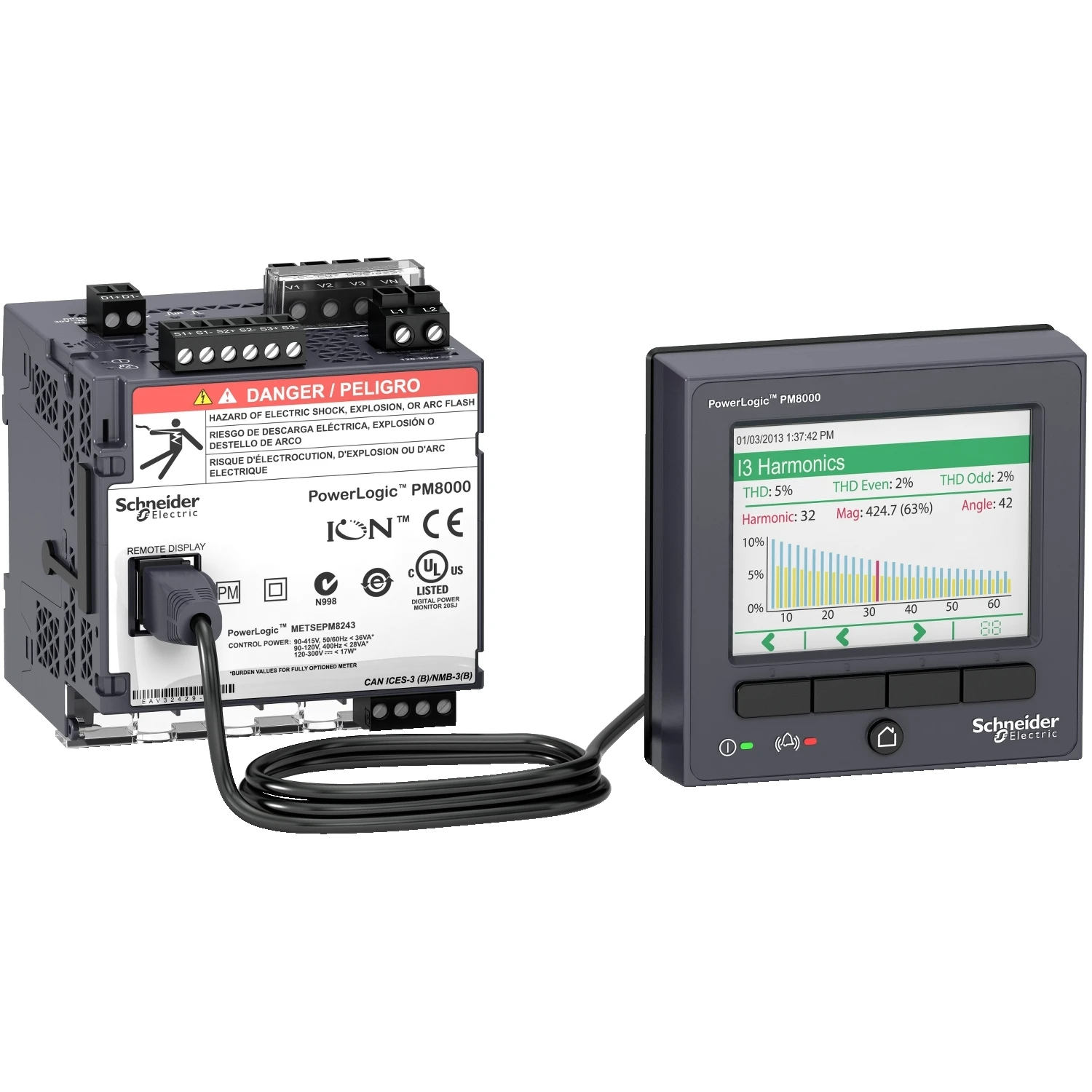 (Paneel)multifunctionele meter voor inbouw Schneider PowerLogic PM8000-Serie