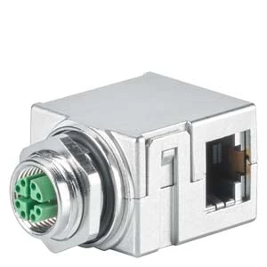 Circular connector for field assembly (industrial connector) Siemens SIMATIC NET IE M12 Panel Feedthrough 4x2