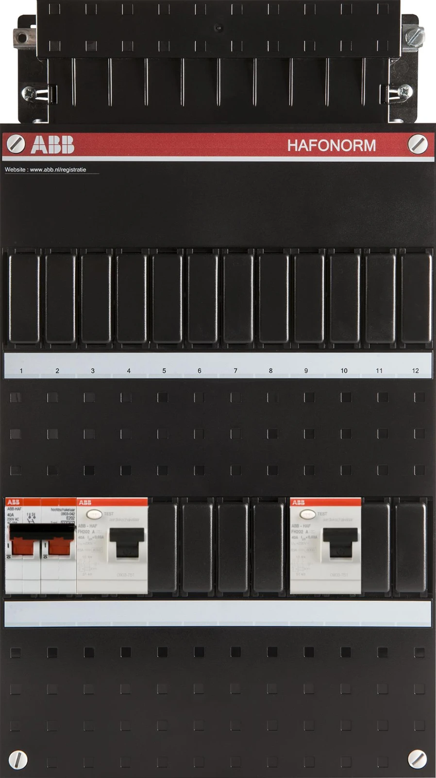 Groepenkast, geassembleerd ABB Installatiedozen en -kasten Hafonorm