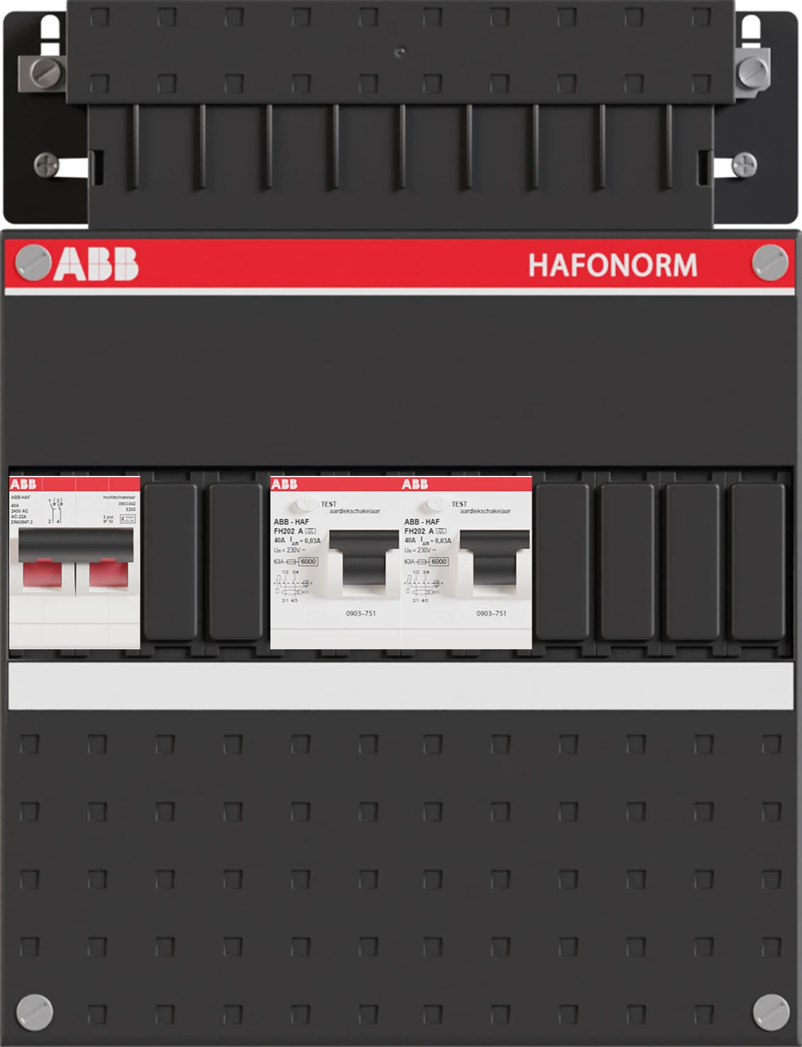 Groepenkast, geassembleerd ABB Installatiedozen en -kasten Hafonorm