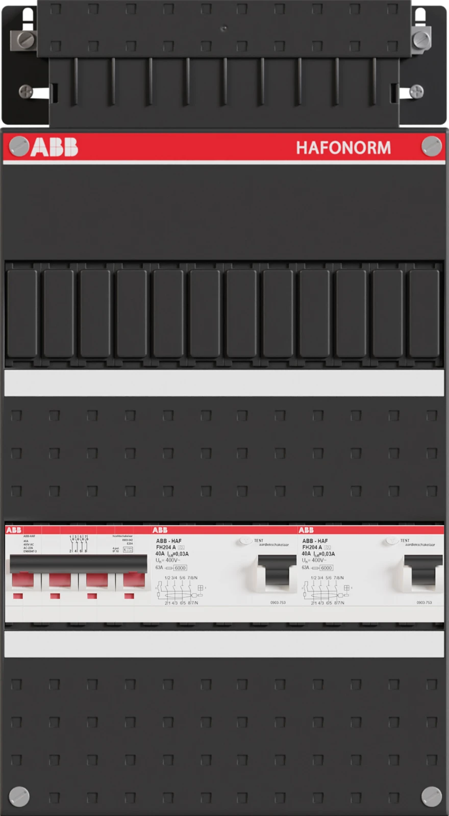 Groepenkast, geassembleerd ABB Installatiedozen en -kasten Hafonorm
