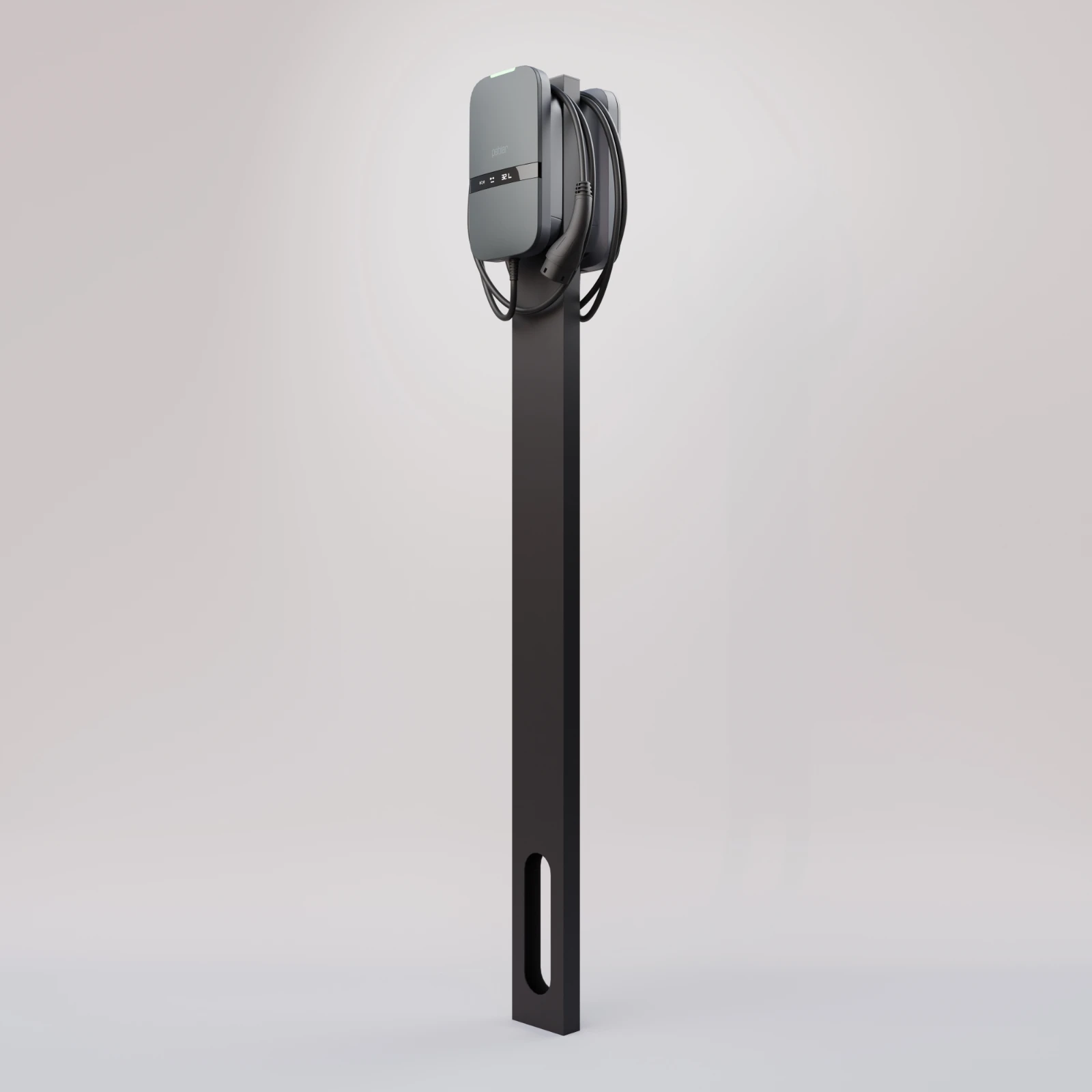 Mounting post for electric vehicle charging devices Peblar Zuilen