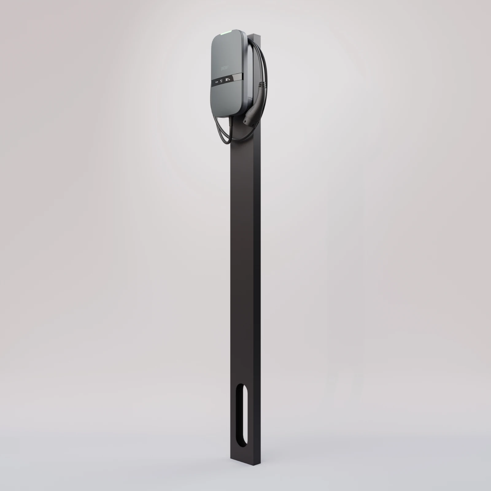 Mounting post for electric vehicle charging devices Peblar Zuilen
