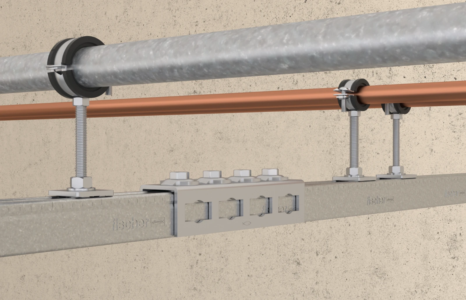 Raccord pour barre / rail profilé Fischer Railbeugel FUF OC, PFUF OC