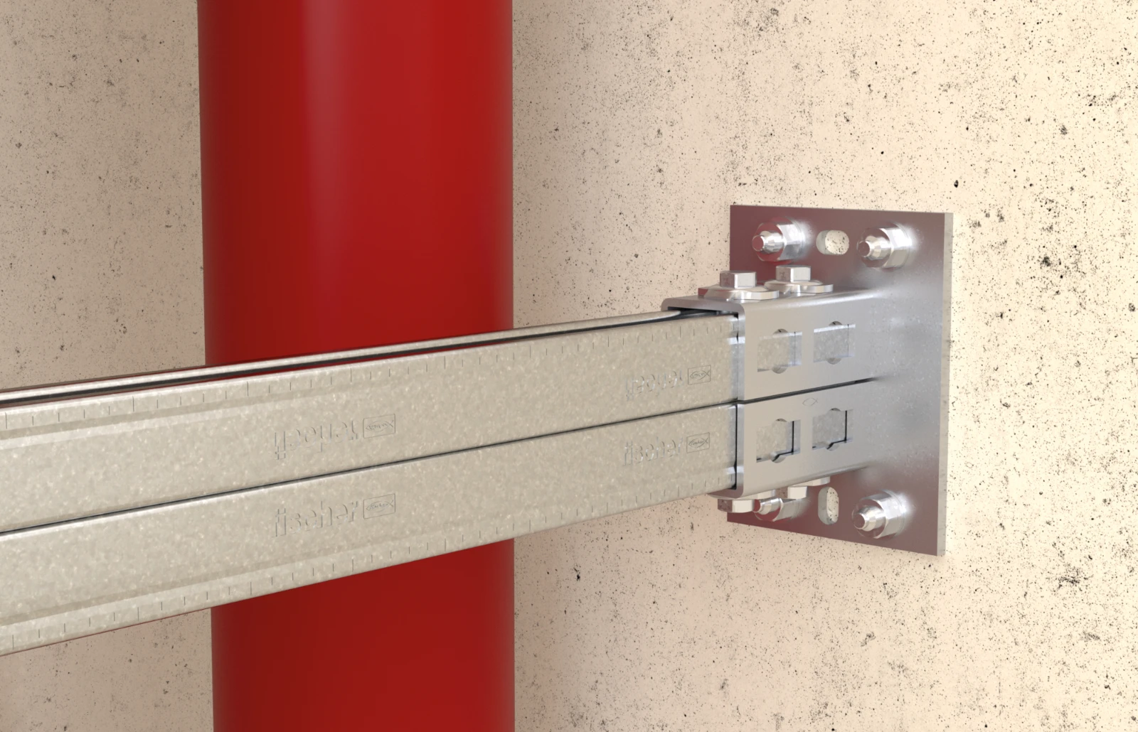 Pièce de fixation pour barre / rail profilé Fischer Zadelflens PSF en PSFQ