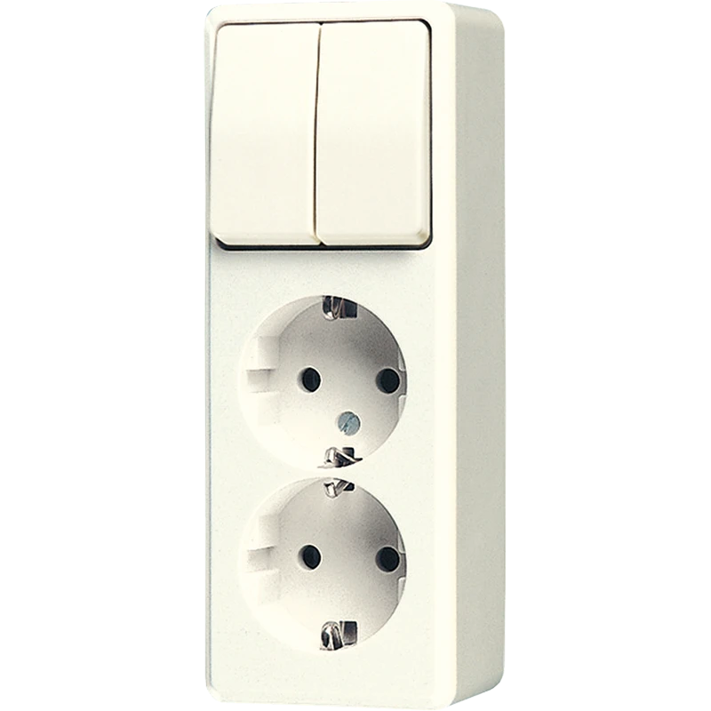 Combination of switch/push button with socket outlet Jung AP 600
