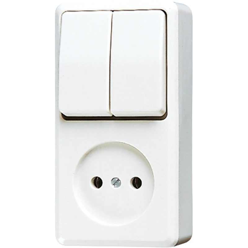 Schakelaar/wandcontactdoos combinatie Jung AP 600