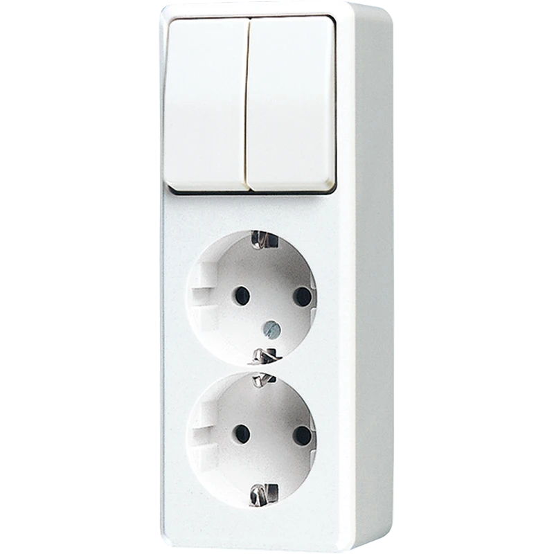 Schakelaar/wandcontactdoos combinatie Jung AP 600