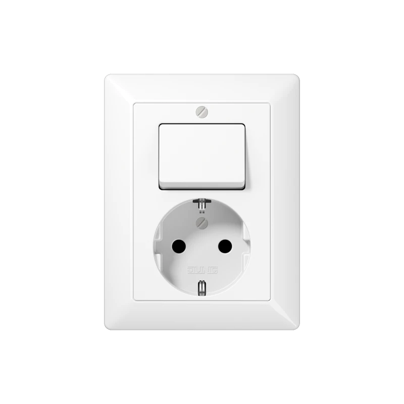 Combination of switch/push button with socket outlet Jung AS range