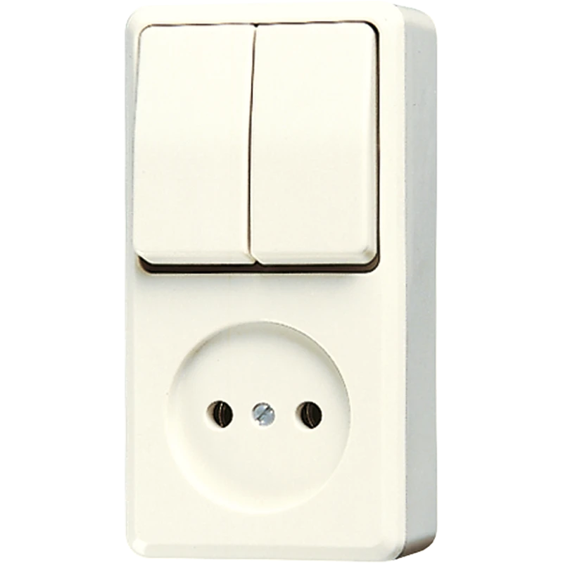 Combination of switch/push button with socket outlet Jung AP 600