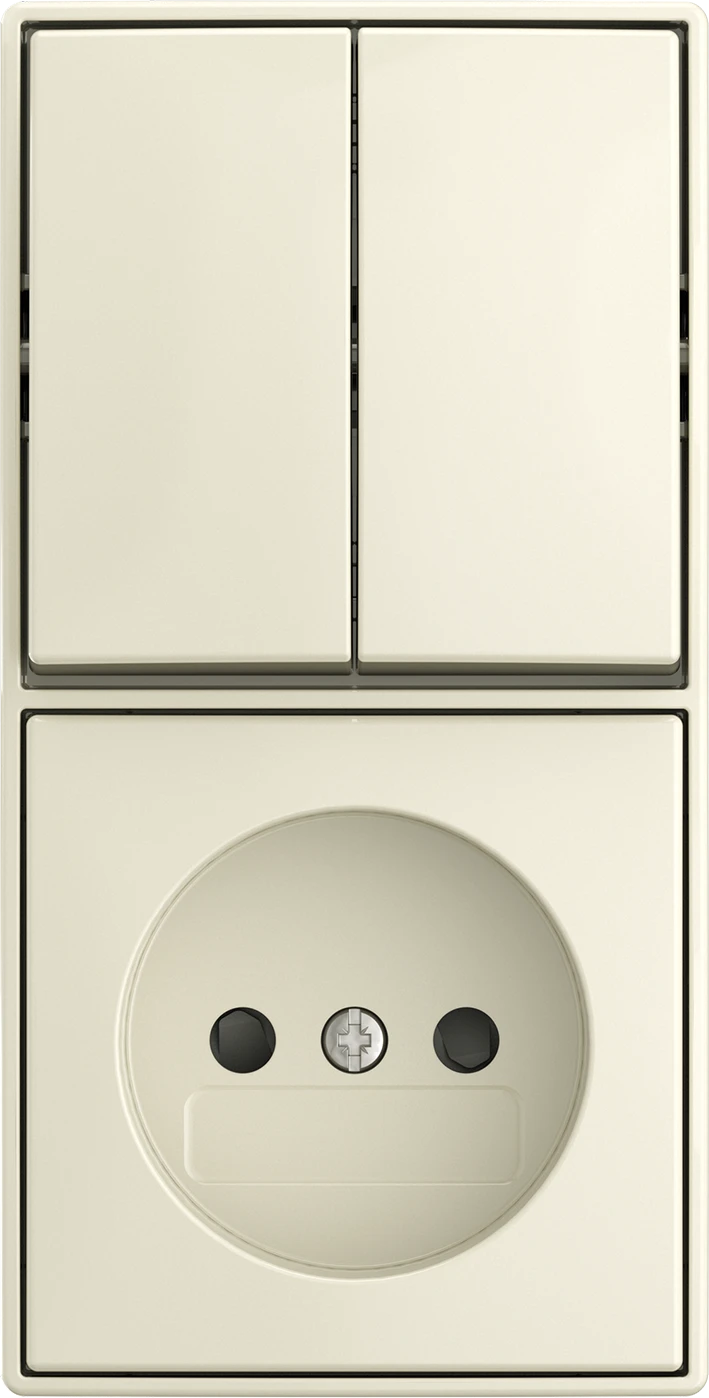 Combination of switch/push button with socket outlet ABB Busch-Jaeger AP