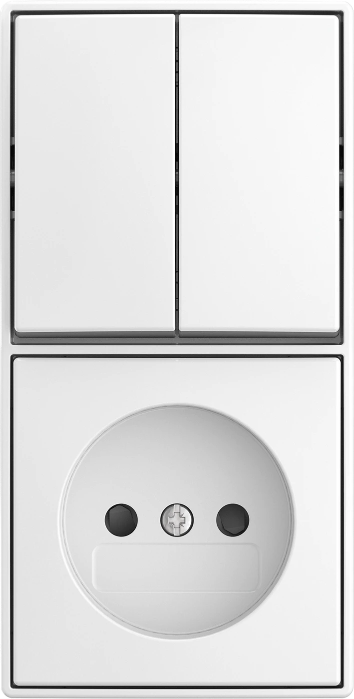Combination of switch/push button with socket outlet ABB Busch-Jaeger AP