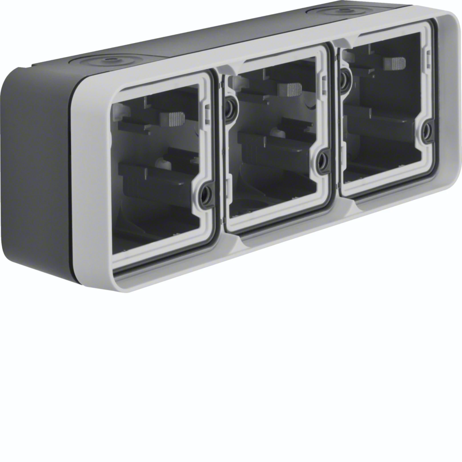 Surface mounted box for flush-mounted switching equipment Hager W.1