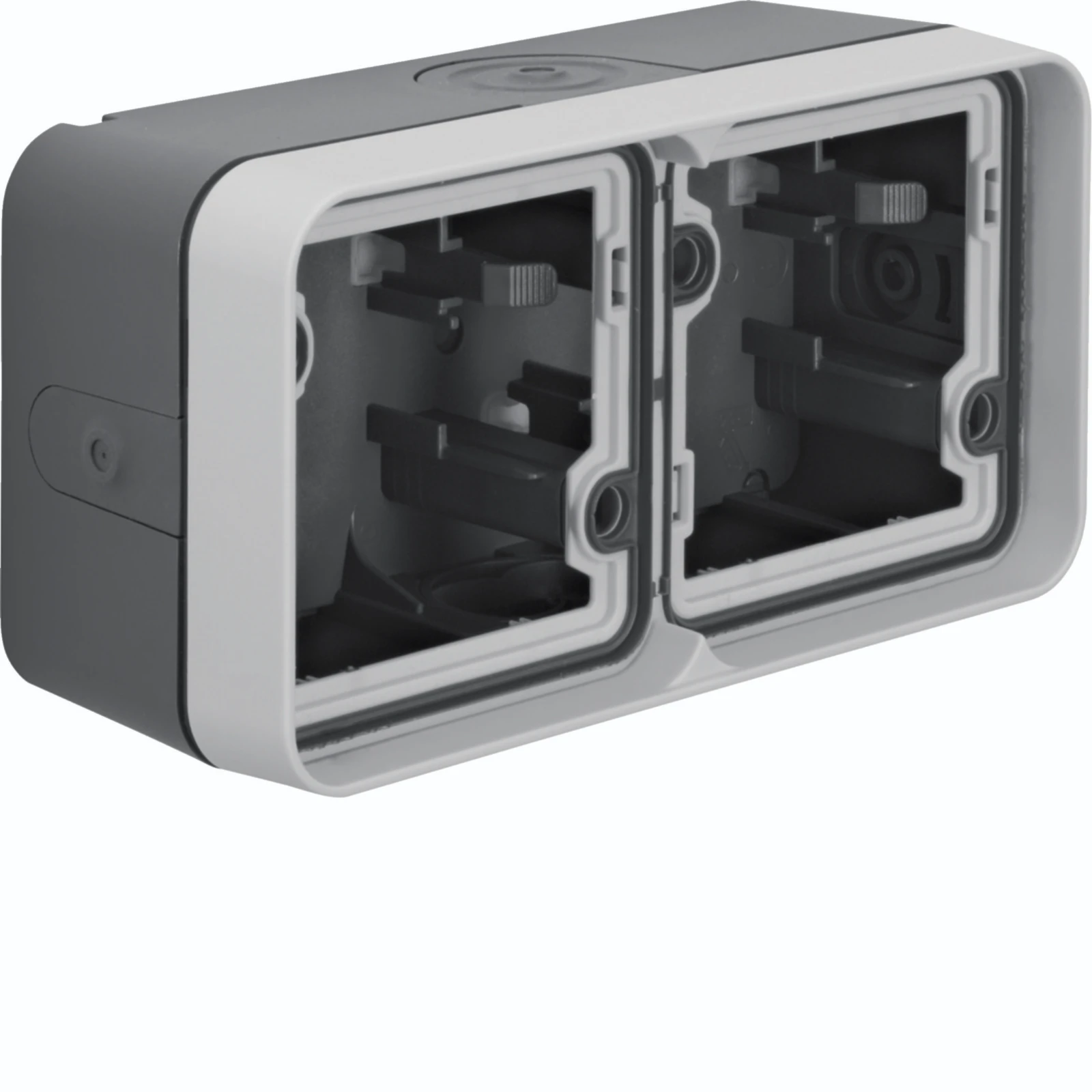 Surface mounted box for flush-mounted switching equipment Hager W.1