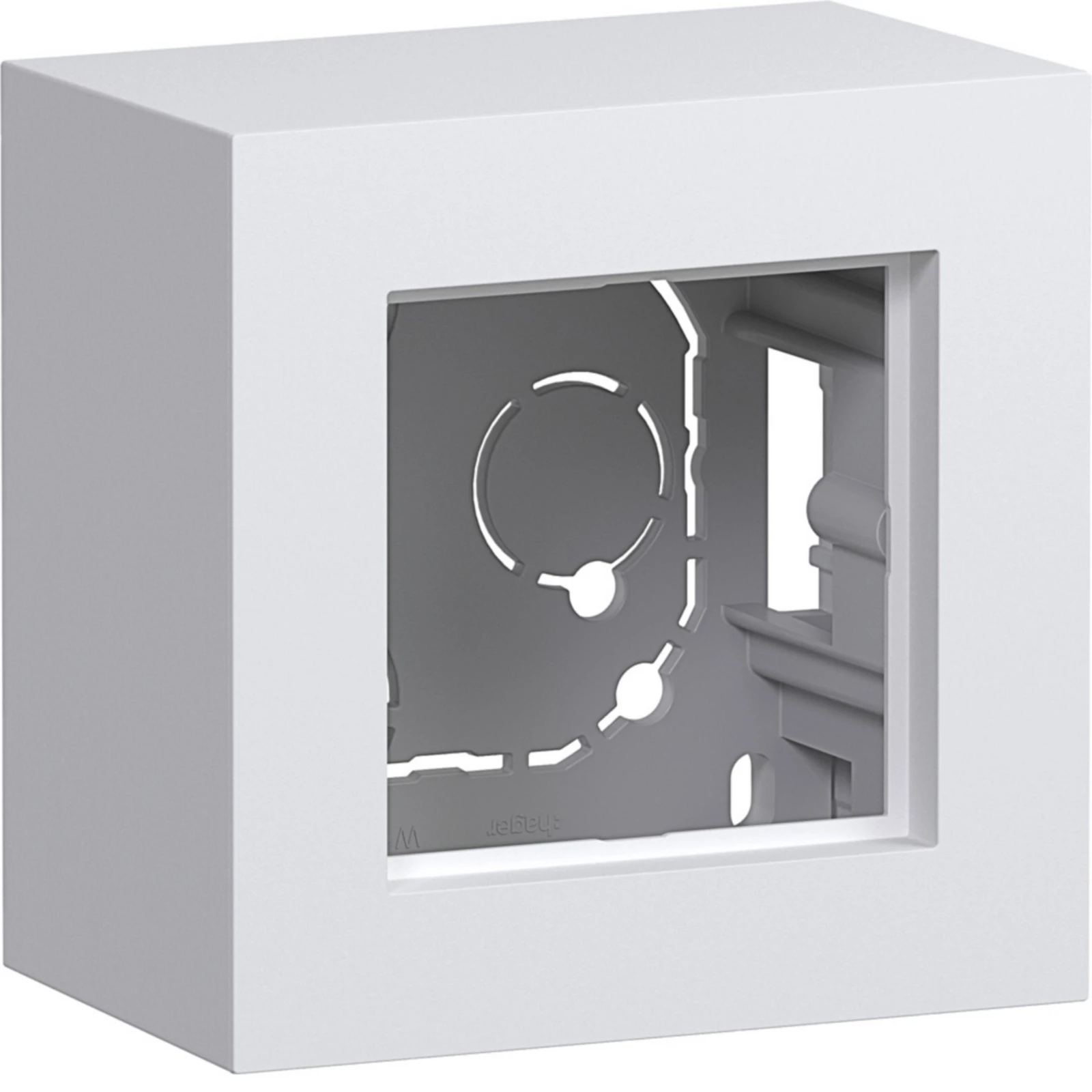 Surface mounted box for flush-mounted switching equipment Hager A.8