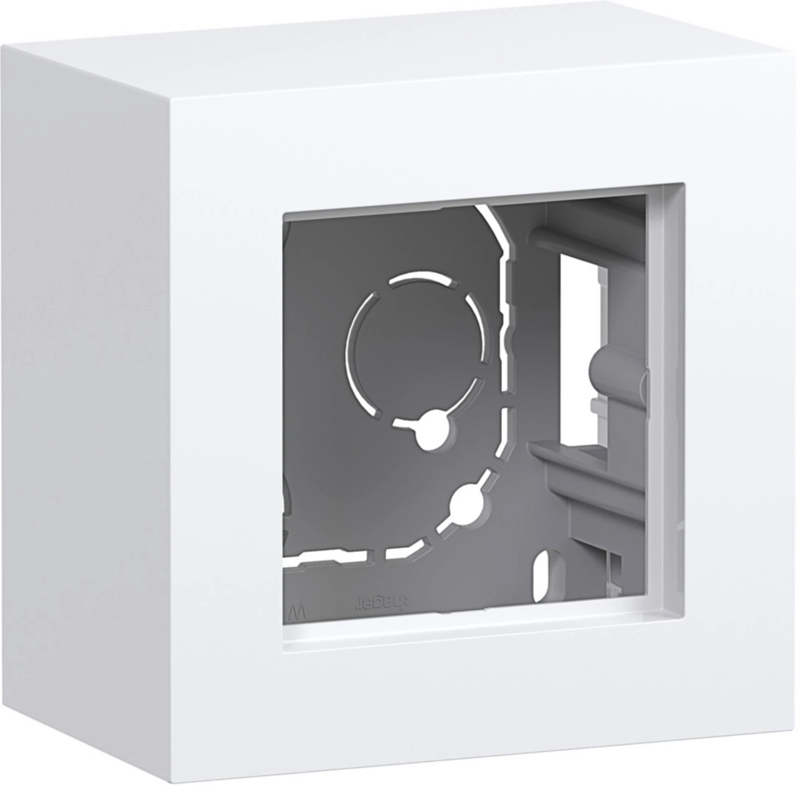 Surface mounted box for flush-mounted switching equipment Hager A.8