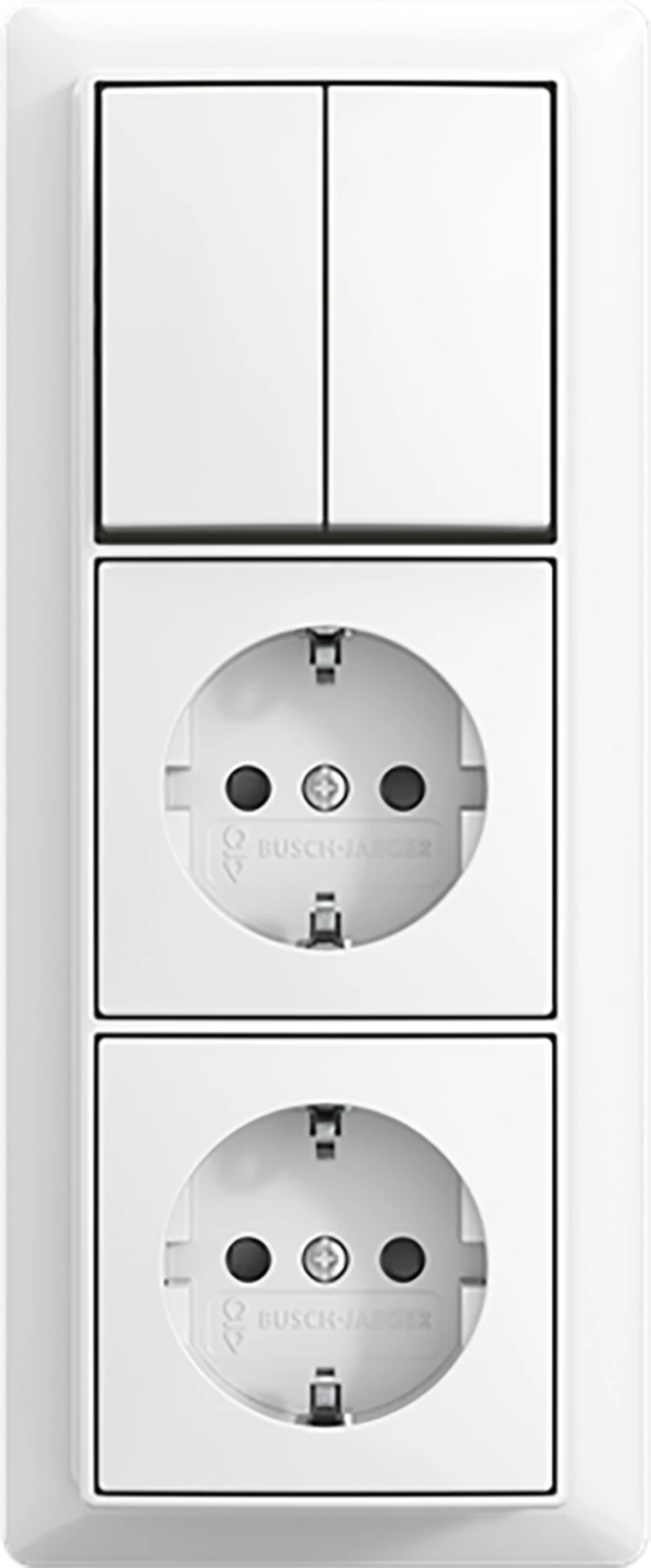 Combinaison interrupteurs et prises ABB Busch-Jaeger AP plus