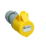 Europa IP44 In-line socket 110V, 16A, 2-pole and earth