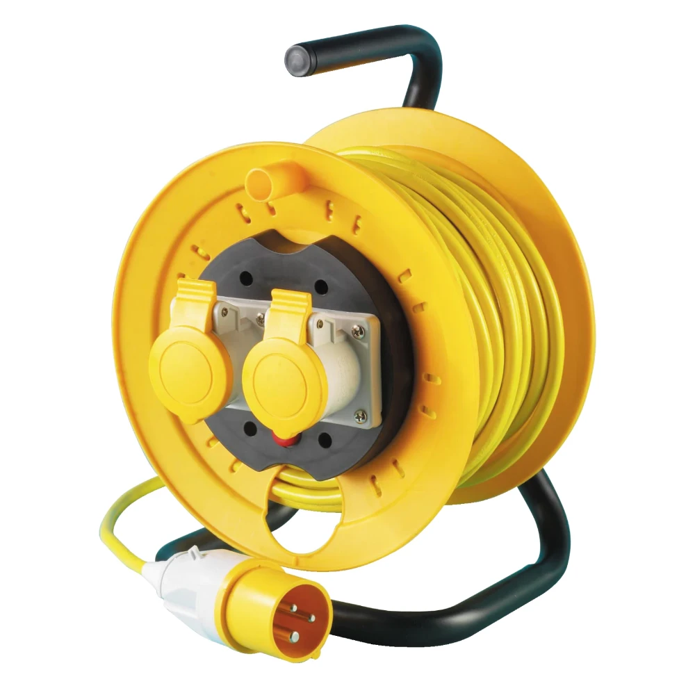 cable reel 25m 110v, 2g yellow