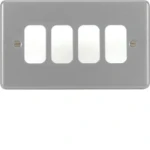 4 Gang Metaclad Grid Plate