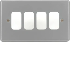 4 Gang Metaclad Grid Plate
