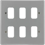 6 Gang Metaclad Grid Plate