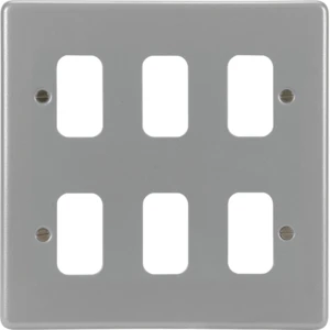 6 Gang Metaclad Grid Plate