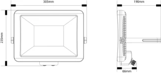 Timeguard 70W LED Professional Rewireable Floodlight - Black