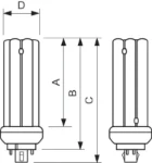 MASTER PL-T 4 Pin - Compact fluorescent lamp without integrated ballast - Power: 18 W - Energy Efficiency Class: G