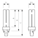 MASTER PL-C 2 Pin - Compact fluorescent lamp without integrated ballast - Power: 10 W - Energy Efficiency Class: G