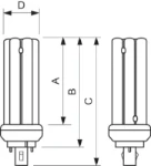 MASTER PL-T 2 Pin - Compact fluorescent lamp without integrated ballast - Power: 26 W - Energy Efficiency Class: G