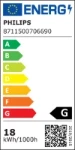 MASTER PL-L 4 Pin - Compact fluorescent lamp without integrated ballast - Power: 18 W - Energy Efficiency Class: G