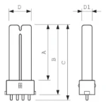 MASTER PL-S 4 Pin - Compact fluorescent lamp without integrated ballast - Power: 11 W - Energy Efficiency Class: G