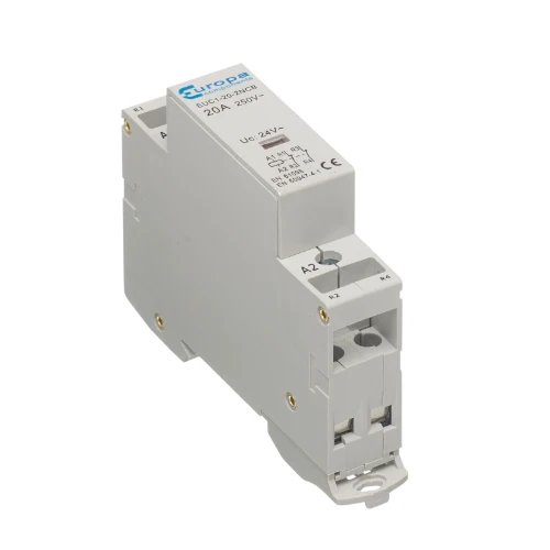 Europa modular contactor, 2NO 20A, 230V AC coil, DIN rail mountable