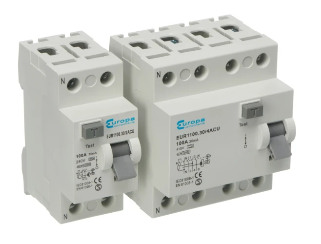 EUROPA 100A 30mA Type A 10kA 4 Pole RCCB