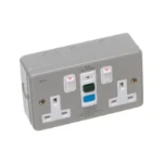 13A RCD Sockets Metal Clad RCD 13A, Double Socket Switched
